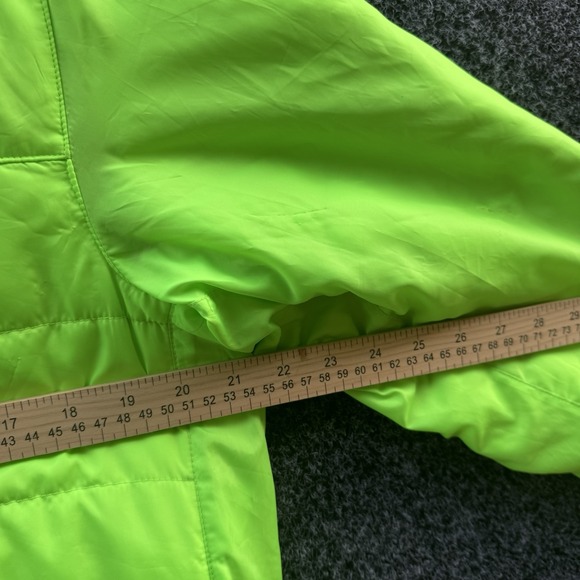 The North Face Jacket Mens Small S Fluorescent Green Puffer Neon Coat Full Zip - Picture 5 of 8